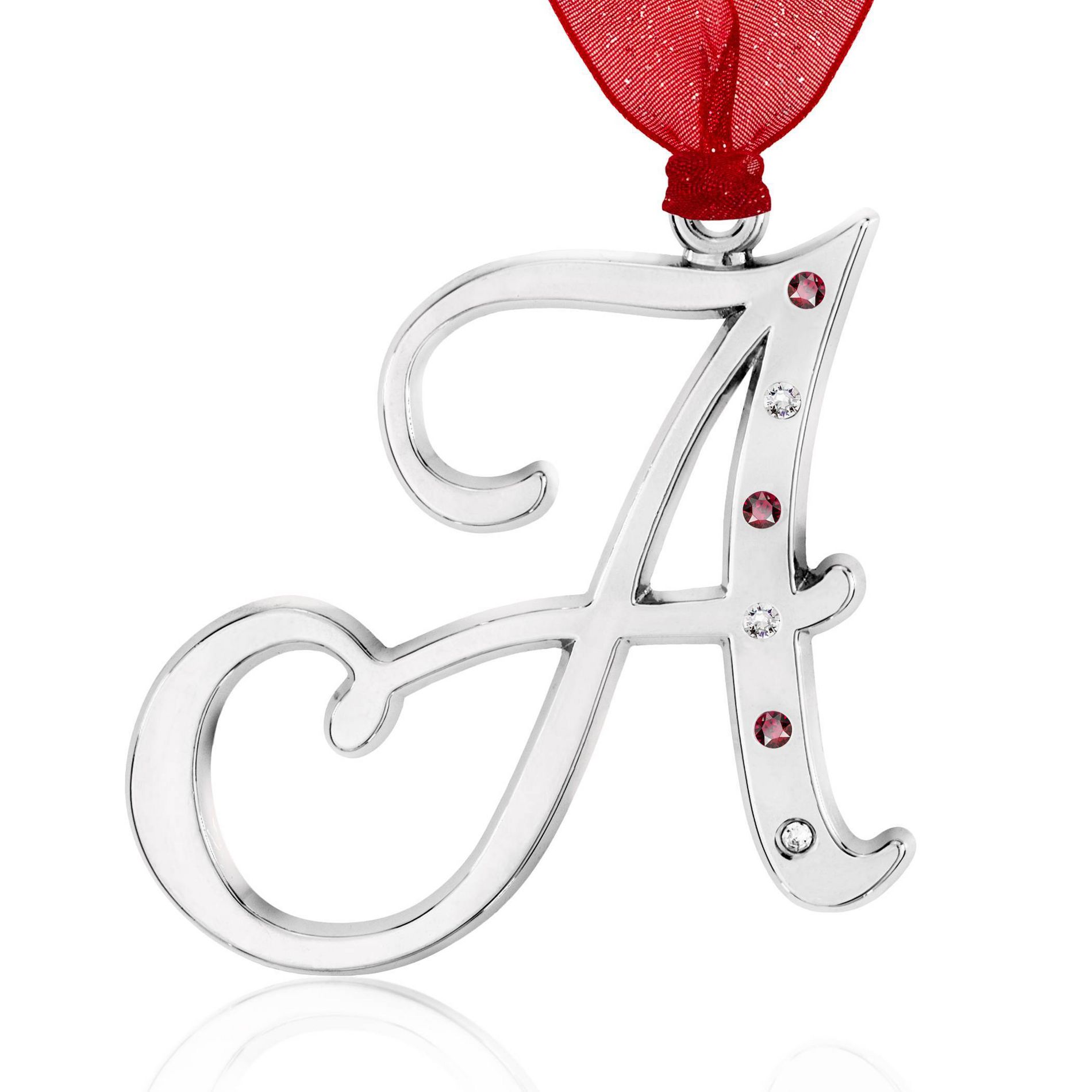 Gloria Duchin Silvertone Initial A Tree Ornament