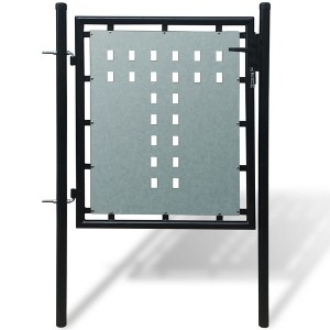 VidaXL Black Single Door Fence Gate 39.4 in.x49.2 in. - 1 of 4