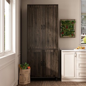 Famapy Brown 4 Doors Pantry cabinet With Adjustable Hinges - 1 of 4