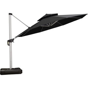 PURPLE LEAF 13 Feet Patio Umbrella Outdoor Round Double-Top Aluminum Umbrella Cantilever Patio Umbrella for Garden Deck Pool Patio - 1 of 4