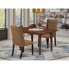 HomeStock 3-Piece Mahogany Finish Rectangular Solid Wood Top with Butterfly Leaf Dining Table Set - 2 of 4
