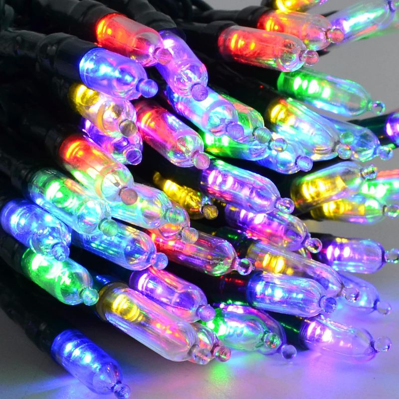 300 Multicolor LED Green Wire String Lights, 8 Modes (T5), 4 of 6