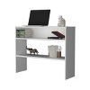 GlasFlength Decorative Storage Cabinets Modern Open Shelf Console Table Simple Design for Living Room Entryway, White, 39.3"*11.8"*31.5" - 2 of 4