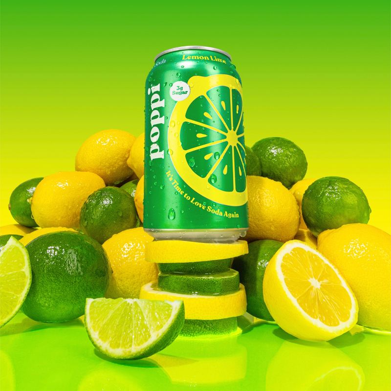 Poppi Lemon Lime Prebiotic Soda - 4pk/12 fl oz Cans, 3 of 7