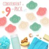 IMPRESA [9 Pack] Konjac Baby Bath Sponge Set for Sensitive Skin - for Bathing with String for Hanging & Extra Grip - 3 of 4