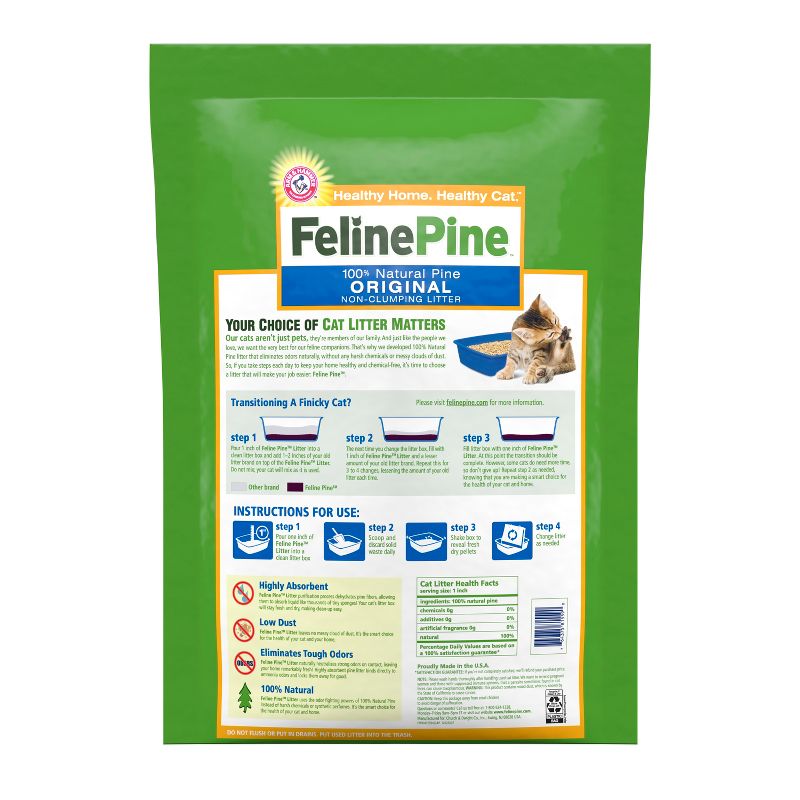 Feline Pine Original 100% Natural Low Dust Clumping Cat Litter - 20lb, 3 of 14