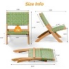 VINGLI Wooden Outdoor Adirondack Chair, Portable Rattan Folding with Low Webbing, Green - 3 of 4