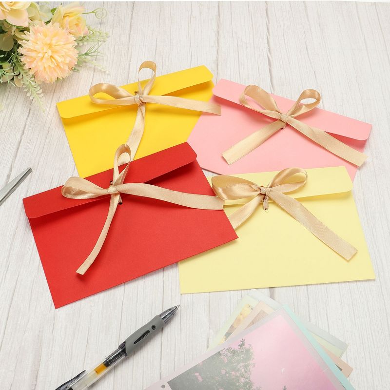 Unique Bargains 6.8 x 5-inch Invitation Envelopes with Ribbon Greeting Card Envelope for Business Wedding, 5 of 6