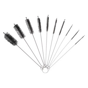 Unique Bargains Plastic Stainless Steel Wire Pipe Cleaning Elastic Straw Brush 10 Pcs - 1 of 3