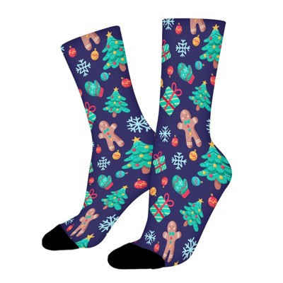 Christmas Cookies Women Printed Crew Socks Funny Funky Socks Soft Polyester Novelty Gifts for Artists Men