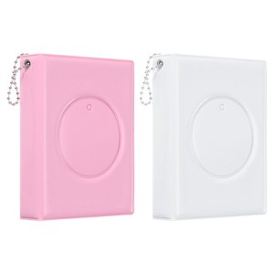 Unique Bargains PVC Material Hard Shell Key Chain Photocard Binder Album 4.3"x3.3" 2 Pcs - 1 of 4