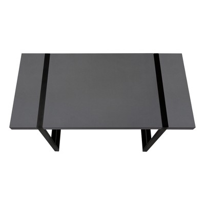 Vynxaria Modern 48" Grey Computer Desk with Black Metal Frame Sleek Home Office Workspace for Laptops