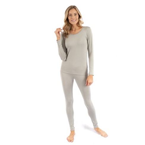 Leveret Womens Two Piece Thermal Pajamas Solid Brown Xl : Target