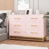 6-Drawer Tall Dresser for Bedroom & Closet, Space Saving Chest with Soft-Close Glides, Anti-Tip, Modern Organizer, White MDF, Durable, Easy Assembly - 2 of 4