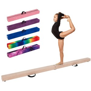 Costway 9 FT Folding Gymnastic Beam w/Anti-slip Base Pine Wood Frame Carrying H&le - 1 of 4