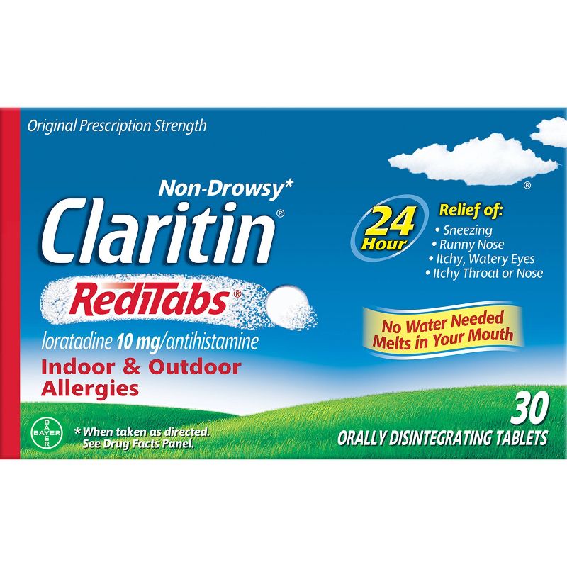 Claritin Allergy Relief 24 Hour Non-Drowsy Loratadine RediTab Dissolving Tablets, 1 of 9
