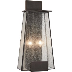 Minka Lavery Modern Outdoor Wall Light Fixture Dakota Bronze 18" Clear Seeded Glass for Post Exterior Barn Deck Porch Yard Patio - 1 of 1