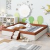 Whisen Twin Size Upholstered Floor Bed & Daybed with Fence and Two-Tier Staircase - 2 of 4