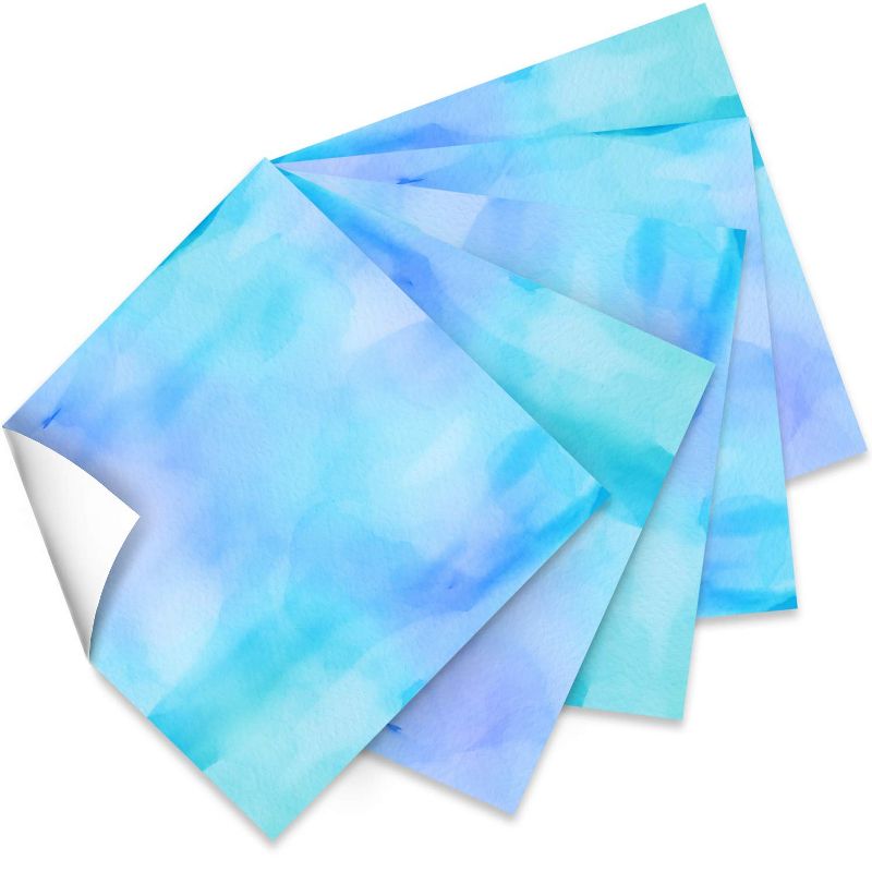 Craftopia Watercolor Patterned Vinyl Squares, 5 Pack, Blue, 1 of 5