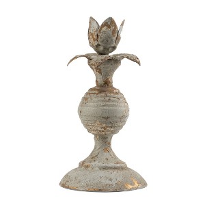Retro Metal Candle Holder with Distressed Finish for Rustic Home Decor, Elegant Accent, 1pc - 1 of 4