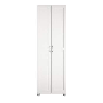 Realrooms Basin 2 Door Wall Storage Cabinet With Hanging Rod, White ...