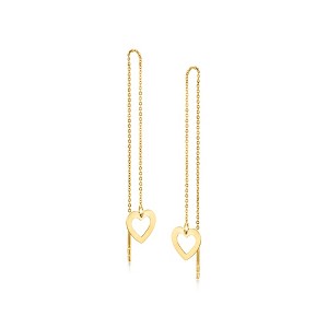 Pure Collection by Ross-Simons 14kt Yellow Gold Heart Threader Earrings - 1 of 4