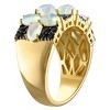 Designs By Gioelli 14K Gold Over Sterling Silver Genuine Opal, Black Spinel Ring - 2 of 3