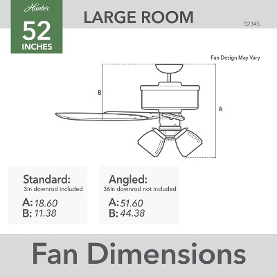 52" Noble Bronze Ceiling Fan with Reversible Blades and LED Light