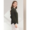 Allegra K Women's Sweet Ruffle Peter Pan Collar Long Sleeves Button Down Shirt - 4 of 4