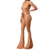 Women's Lurex Rib Deep V-Line Disco Jumpsuit - Aced It - 2 of 3