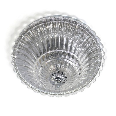 Elegant Blossom Chrome Glass 2-Light Flush Mount Ceiling Fixture
