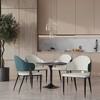 LeisureMod Verve 5-Piece Dining Set, 36" Round Resin Top Table and 4 Leather Dining Chair - 2 of 4