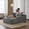 Whisen Modern Corduroy Single Sleeper Sofa & Chaise Lounge Chair & Daybed with Accent Pillows, No Assembly Required - 2 of 4