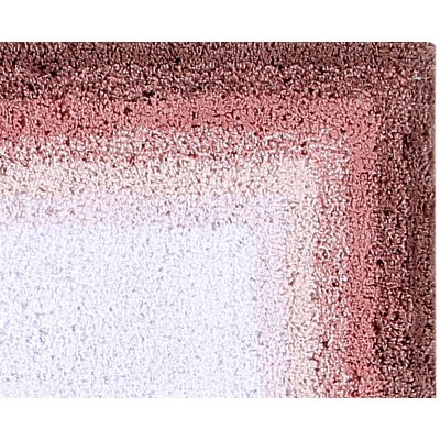 24" Square Terracotta Cotton Bath Mat with Border