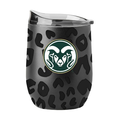 NCAA Colorado State Rams 16oz Black Leopard Stainless Steel Wine Tumbler