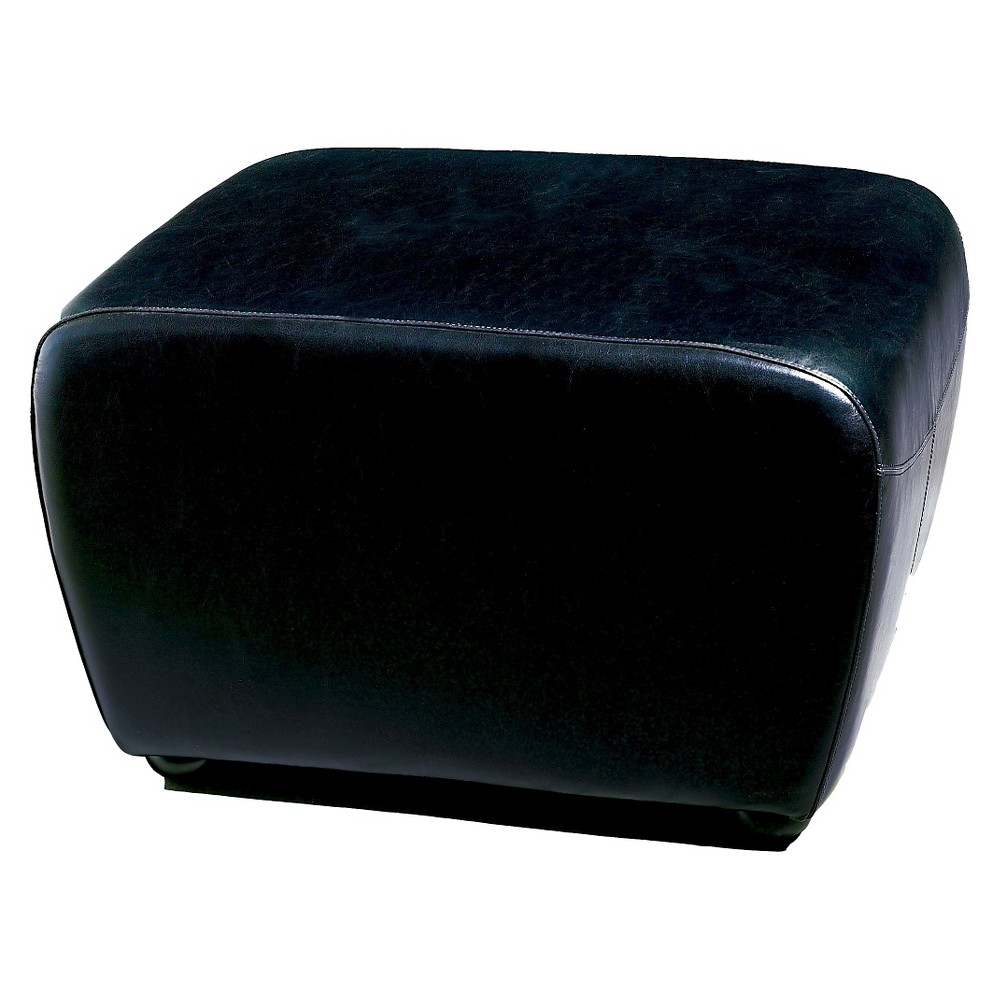 UPC 878445000080 product image for Full Leather Ottoman with Rounded Sides Black - Baxton Studio | upcitemdb.com