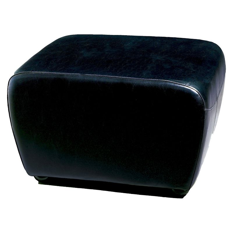 Full Leather Ottoman with Rounded Sides - Baxton Studio, 1 of 5