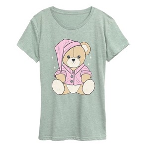 Women's - Instant Message - Teddy Bear In PJs Short Sleeve Graphic T-Shirt - 1 of 4
