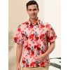 Lars Amadeus Men's Summer Floral Print Short Sleeve Button Down Beach Hawaiian Casual Shirt - 2 of 4