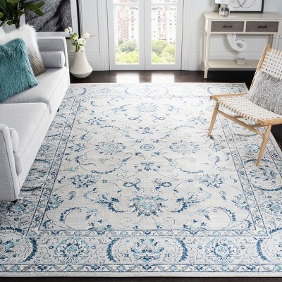 Brentwood Blue and Light Grey Synthetic Area Rug
