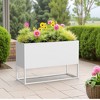 47x18x18 Inch Metal Planter with Shelves & Drainage – Indoor/Outdoor Use for Tall Plants, Flowers, Shrubs - 2 of 4