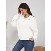 Coolmee Women's Knit Sweater Button Polo Collared Casual Fall Winter Pullover Sweater Tops - 2 of 4