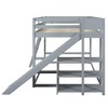 CAVINAS Twin over Twin Bunk Bed Pine Bed Frame with Desk, 2 Drawers, Slide and Storage Stair for Bedroom - 4 of 4