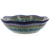 Blue Rose Polish Pottery 273 Ceramika Artystyczna Large Scallop Bowl - 3 of 3