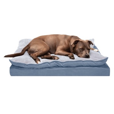 FurHaven Mink Fur & Suede Pillow-Top Orthopedic Dog Bed