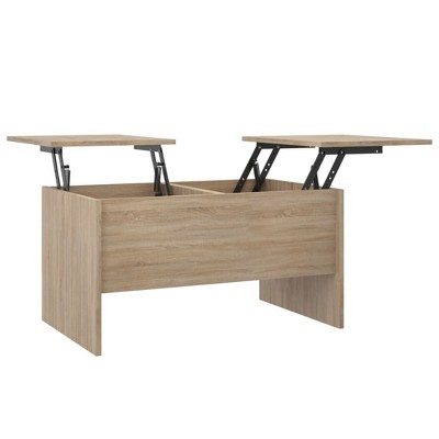 vidaXL Coffee Table | Rectangle Shape | Sonoma Brown Oak Engineered Wood | Modern Home Furniture | 31.5"x19.7"x16.7" Dimensions | Assembly Required