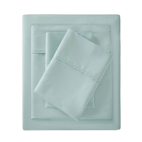 California King 1500 Thread Count Cotton Rich Sheet Set Seafoam : Target