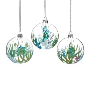 Gallerie II Sea Bottom Globe  Christmas XMAS Ornament, Set of 3 - 1 of 1