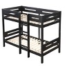 NicBex Twin over Twin Bunk Bed Wooden Bed Frame with Ladder and Full Length Guardrail, Space Saving, No Box Spring Required, Black - 4 of 4