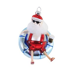 4.0 Inch Santa Floaty Innertube Beach Christmas Tree Ornaments - 1 of 3